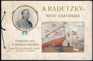 1909 A Radetzky nevű csatahajó ünnepélyes vízre bocsátásának prospektusa, foltos borító