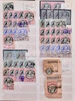 1880-1891 Kb. 500 db 2,50Ft okmánybélyeg ívhelyre azonosítva, ívrekonstrukciós feldolgozásként, 10 lapos nagyalakú berakóban / 500 Hungarian fiscal stamps identified for sheet positions, in stockbook