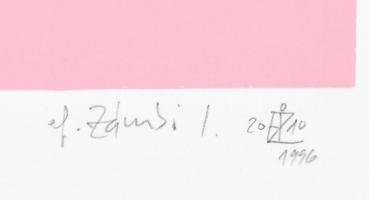ef.Zámbó (efZámbó) István (1950-): Vidám jelkép, 1996-2010. Szitanyomat, papír, jelzett, számozott: ...