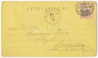 1899 (Vorläufer) Csorna, Szent István tér, Pályaudvar, vasútállomás, gőzmozdony, Sugás lak, villa. M...