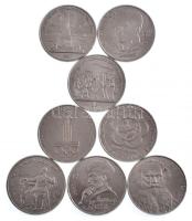 Szovjetunió 1977-1991. 1R Cu-Ni (8xklf) forgalmi emlékérmék T:2 patina, karc Sovietunion 1977-1991. 1 Ruble Cu-Ni (8xdiff) circulating commemorative coins C:XF patina, scratch