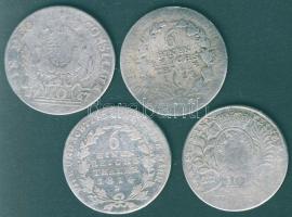 Német Államok / Bajorország 1767. 10Kr Ag, Poroszország 6Kr Ag, 1813, 1814 + 1766. 10Kr Ag összesen ...