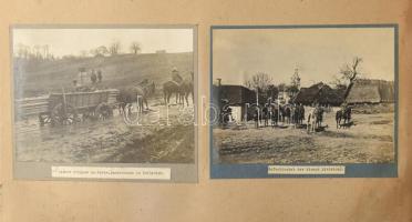 cca 1914-1918 30 db németül feliratozott fotó az I. világháborúból 15 db kartonlapra ragasztva (fogs...