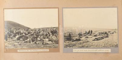 cca 1914-1918 30 db németül feliratozott fotó az I. világháborúból 15 db kartonlapra ragasztva (fogs...