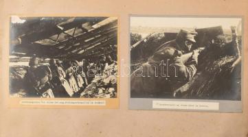 cca 1914-1918 30 db németül feliratozott fotó az I. világháborúból 15 db kartonlapra ragasztva (fogs...
