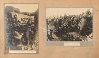 cca 1914-1918 30 db németül feliratozott fotó az I. világháborúból 15 db kartonlapra ragasztva (fogs...