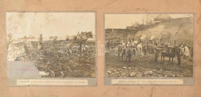 cca 1914-1918 30 db németül feliratozott fotó az I. világháborúból 15 db kartonlapra ragasztva (fogs...