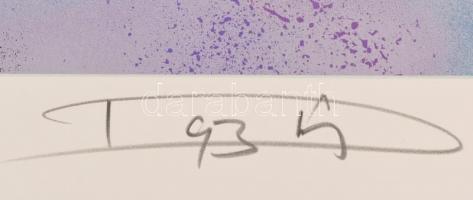 Dús László (1941-): Gesztusok (cím nélkül). Szitanyomat, papír, jelzett, számozott: 4/45. 50x76 cm. ...