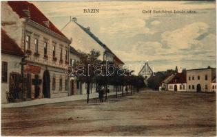 1913 Bazin, Bösing, Bözing, Pezinok; Gróf Széchenyi István utca, üzlet / street, shop