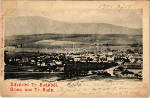 1900 Bán, Trencsénbán, Bánovce nad Bebravou; Fuchs Vilmos kiadása + NAGY-BÉLICZ-TÓT-MEGYER 71. SZ. vasúti mozgóposta (EB)
