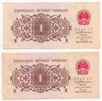 Kínai Népköztársaság 1962. 1J (2x) "8592441-8592442" sorszámkövetők T:III
China / Peoples...