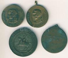 Románia 1911-1950. 4 db (3 klf) Br érdemérem T:vegyes, ph.