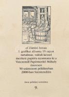 ef.Zámbó (efZámbó) István (1950-): I. grafikai mappa, 2008. 15 db computer print, merített papír, je...