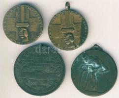 Románia 1911-1950. 4 db (3 klf) Br érdemérem T:vegyes, ph