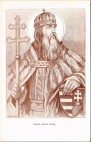 Szent István király. Ünnepeljük meg méltóan a Szent Imre évet! 1030-1930 / Saint Stephen, King of Hungary, Hungarian coat of arms s: Márton L. (EK)