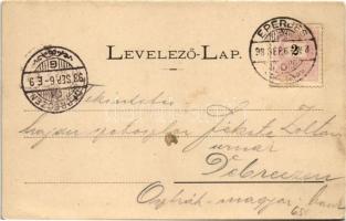 1898 (Vorläufer) Eperjes, Presov; Városház, Vármegyeház, Rákóczi ház, Kir. Törvényszék, üzlet / coun...