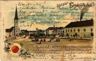 1903 Érsekújvár, Nové Zámky; Kossuth Lajos tér. Conlegner J. és fia 10915. / square. Art Nouveau, floral, litho (EK)
