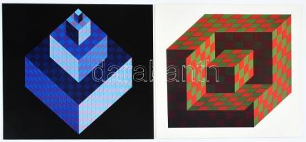 Vasarely Victor (1908-1997): Structurelles universelles de l'hexagone, mappa. 8 db heliogravűr,...