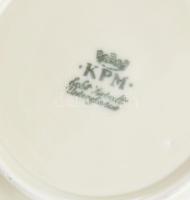 2 db teás csésze, régi fajansz, KMP, Jelzett, kopással