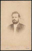 Corzan Avendano Gábor (1827-1903) matematikus, bölcselettudor, főgimnáziumi igazgató, az MTA levelező tagja, keményhátú fotó Licskó műterméből, 10,5×6,5 cm