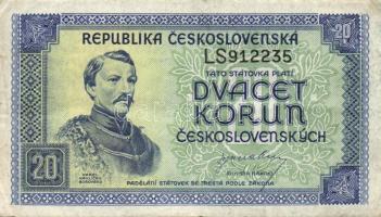 Csehszlovákia 1944. 100K + 1945. 20K, 100K (2x) + 1960. 10K T:II,III