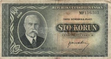 Csehszlovákia 1944. 100K + 1945. 20K, 100K (2x) + 1960. 10K T:II,III