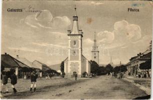 1919 Gálszécs, Secovce; Fő utca, templomok / main street, churches (EK)