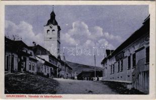 Gölnicbánya, Göllnitz, Gelnica; Városház, takarékpénztár, utca. Feitzinger Ede No. 1114. 1917. / town hall, savings bank, street (EK)