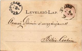 1899 (Vorläufer) Kisszeben, Sabinov; Fő utca, templom. Stehr Gusztáv kiadása / main street, church