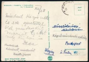 Kmetty János festőművész és felesége által írt képeslap Lengyelországból