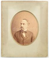 1873 gróf Nádasdy Lipót (1802-1873) titkos tanácsos, Komárom vármegyei főispán, Fritz Luckhardt fotója, paszpartuban, 23×19 cm
