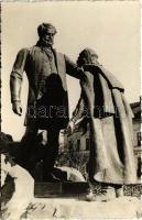 1942 Zilah, Zalau; Wesselényi szobor / statue, monument. Foto Elite Péter photo + 1942 A Wesselényi szobor újjáavatása So. Stpl. (ragasztónyom / glue marks)
