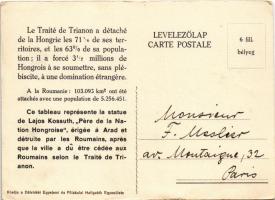 Arad, Kossuth szobor. Kiadja a Délvidéki Egyetemi és Főiskolai Hallgatók Egyesülete / statue, monume...