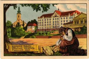 Székelyudvarhely, Odorheiu Secuiesc; Római katolikus főgimnázium és templom. Székely Egyetemi és Főiskolai Hallgatók egyesülete kiadása / church, grammar school, irredenta art postcard s: Gebhardt (képeslapfüzetből / from postcard booklet) (EK)