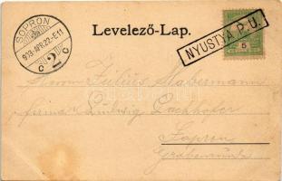 1903 Nyustya-Likér, Hnústa-Likier; Fő út, iroda, vasgyár, kaszinó / main street, iron works, factory...