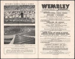 1953 Magyarország-Anglia, a legendás 6:3-as labdarúgó mérkőzés meccsfüzete, és egy belépőjegy a Wemb...