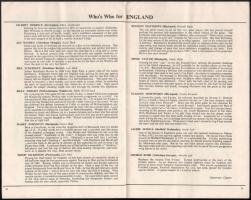 1953 Magyarország-Anglia, a legendás 6:3-as labdarúgó mérkőzés meccsfüzete, és egy belépőjegy a Wemb...