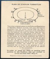 1953 Magyarország-Anglia, a legendás 6:3-as labdarúgó mérkőzés meccsfüzete, és egy belépőjegy a Wemb...