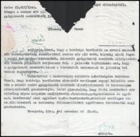 1944. november, Alispáni leirat zsidóktól zár alá vett gyógyászati eszközökről, sérült!