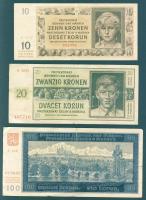 Német 3. Birodalom/Cseh-Morva Protektorátus/német megszállás 1940-44. 10K, 20K, 100K T:II/III,III