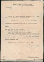 1945 Nagy Imre leendő miniszterelnök által aláírt rendőri kinevezés, kartonra kasírozva