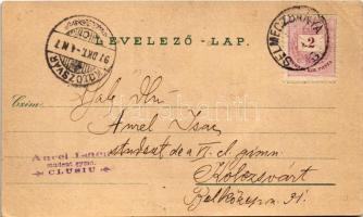 1897 (Vorläufer) Selmecbánya, Banská Stiavnica; látkép, Bányászati és Erdészeti Akadémia palotája, H...