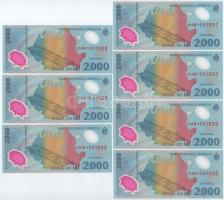 Románia 1999. 2000L (7x) "006B 1031928 - 006B 1031933" sorszámkövetők + 1db egyugrású sors...