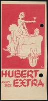cca 1943 Hubert Extra számolócédula, lyukasztással