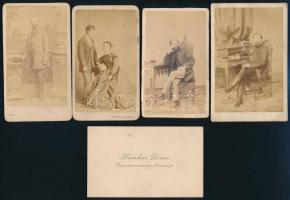 cca 1860-1870 Konkoly, Asbóth, Tanner, Hunkár családokhoz köthető, vegyes fotó tétel, 12 db, egy rés...