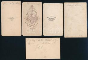 cca 1860-1870 Konkoly, Asbóth, Tanner, Hunkár családokhoz köthető, vegyes fotó tétel, 12 db, egy rés...