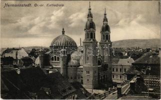 1911 Nagyszeben, Hermannstadt, Sibiu; Gr.-or. Kathedrale / Ortodox székesegyház. Karl Graef kiadása / Orthodox cathedral (EB)