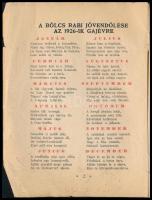 1926 Az Ojság Pengő Naptára 1926-ra. Bp.,(1925.),Europa Rt., 31 p. Kiadói papírkötés, kissé szakadoz...
