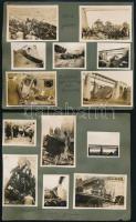 1931 A biatorbágyi merénylet fotó, 13 db fotó kartonon, a hátoldalakon, kartonokra kasírozva, a hátoldalakon 4 db más jelegű fotóval, rajtuk 1933-as világjamboree-n készült csoportképpel, Horthy Miklóssal (1933), Gömbös Gyula (1934) miniszterelnökkel, 6x8 cm és 4x4,5 cm közötti méretben