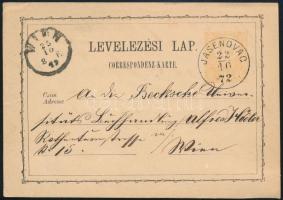1872 Díjjegyes levelezőlap / PS-card 